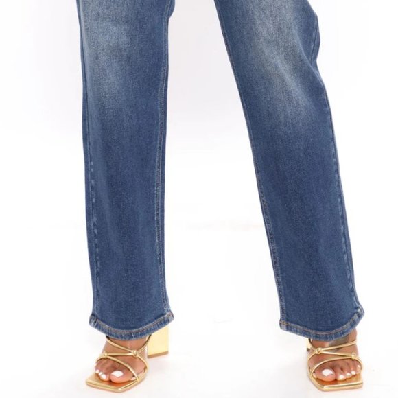 Stretch High Rise Straight Leg Jeans - Vintage Blue Wash - FASHION NOVA - Picture 8 of 9
